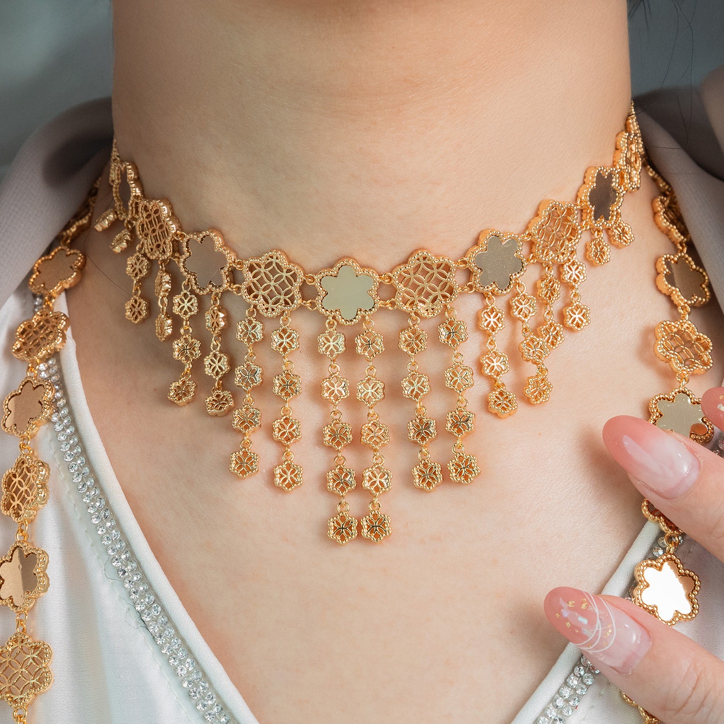 Blossom Golden Long Chain Set