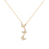 A gold-plated sterling silver necklace featuring a trio of butterfly-shaped charms with zircon stones.