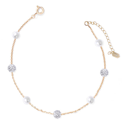 Pearl and Crystals Anklet