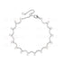 Pearl bracelet with silver chain on a white background