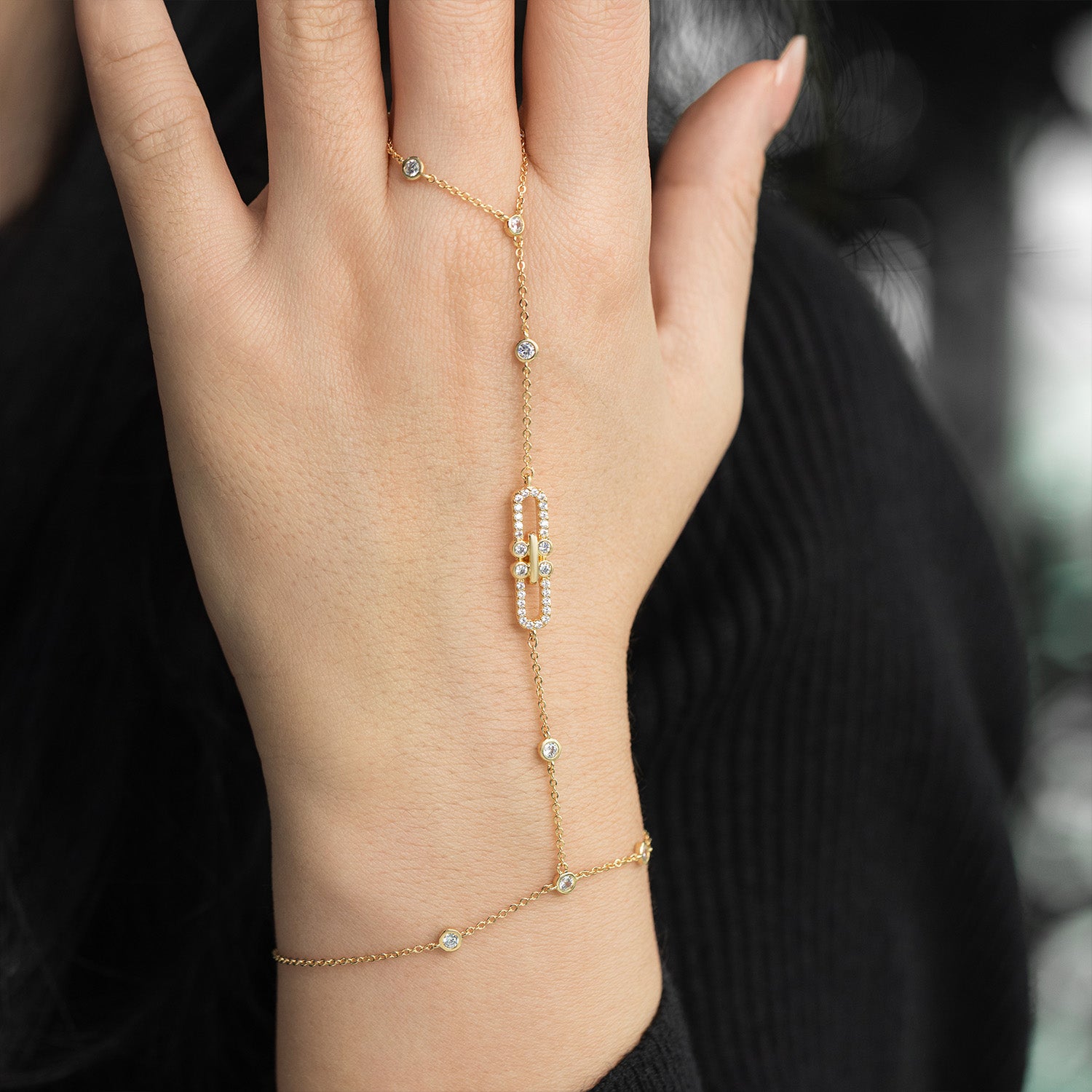 Celeste Catena Bracelet Chain Ring