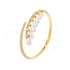 Gold bracelet with pearls on a white background
