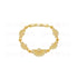 Gold bracelet with floral design on a white background