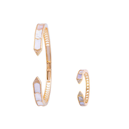 Prismatic Shell Bangle Set