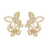 A pair of 18K gold plated earrings with zircon stones and mother pearl accents