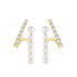 Pair of earrings with pearls and gold accents on a white background