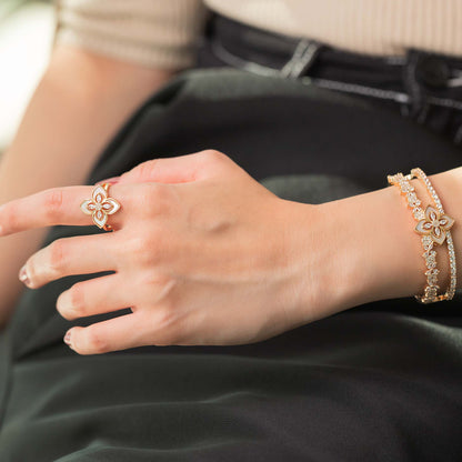 Shimmering Floral Bangle