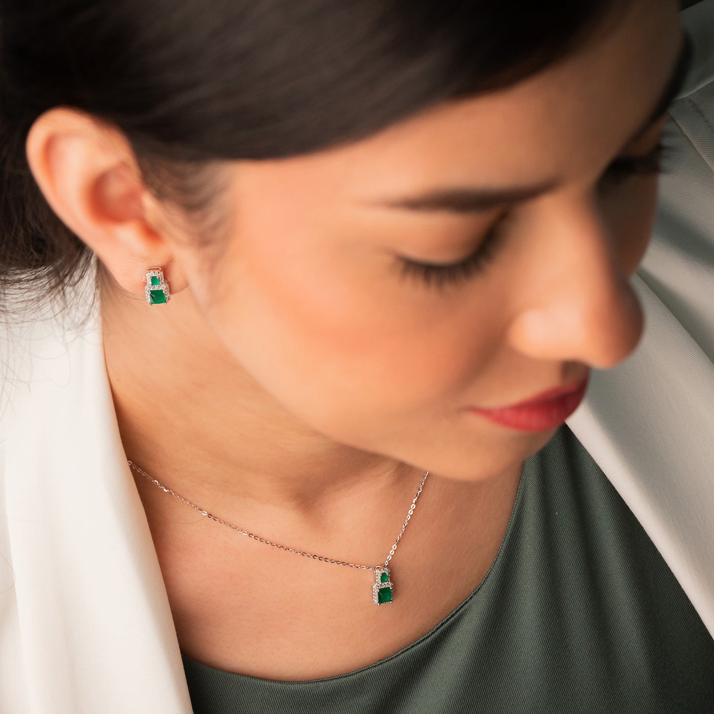 Enchanted Emerald Necklace Set