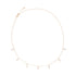 A gold-plated sterling silver choker necklace with zircon stones and a mother pearl stone.