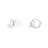 A pair of sterling silver hoop earrings with zircon stones.
