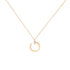 A gold-plated necklace with a sterling silver 925 charm and zircon stones, on a white background.