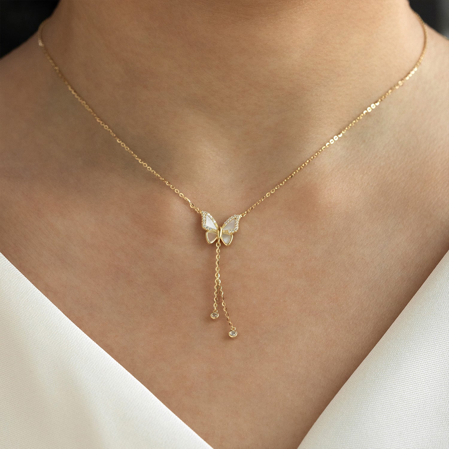 Butterfly Drop Necklace