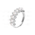 Silver ring with pearls and small stones on a white background