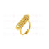 Gold ring with textured design on a white background