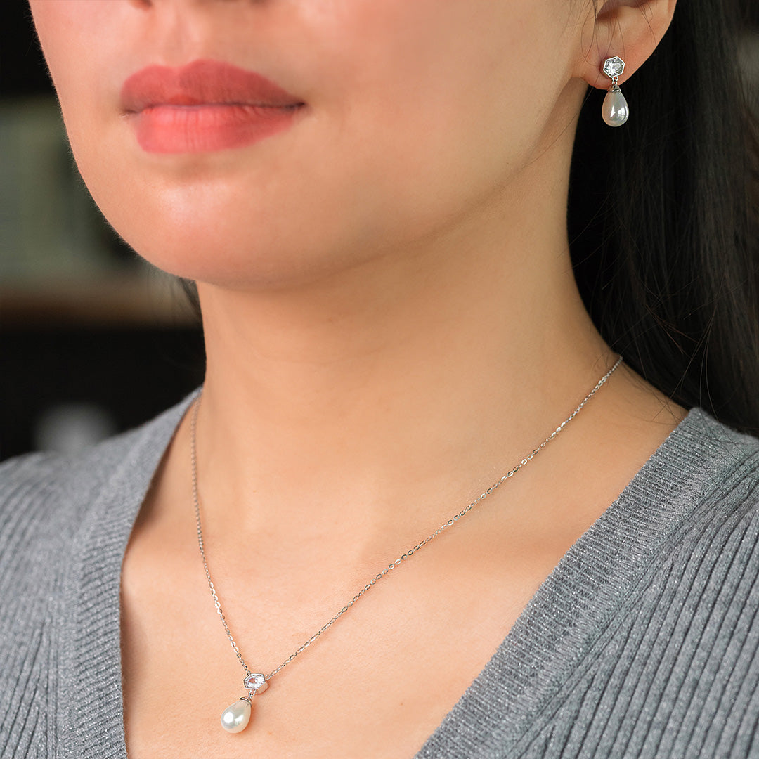 Pearl Prism Necklace Set