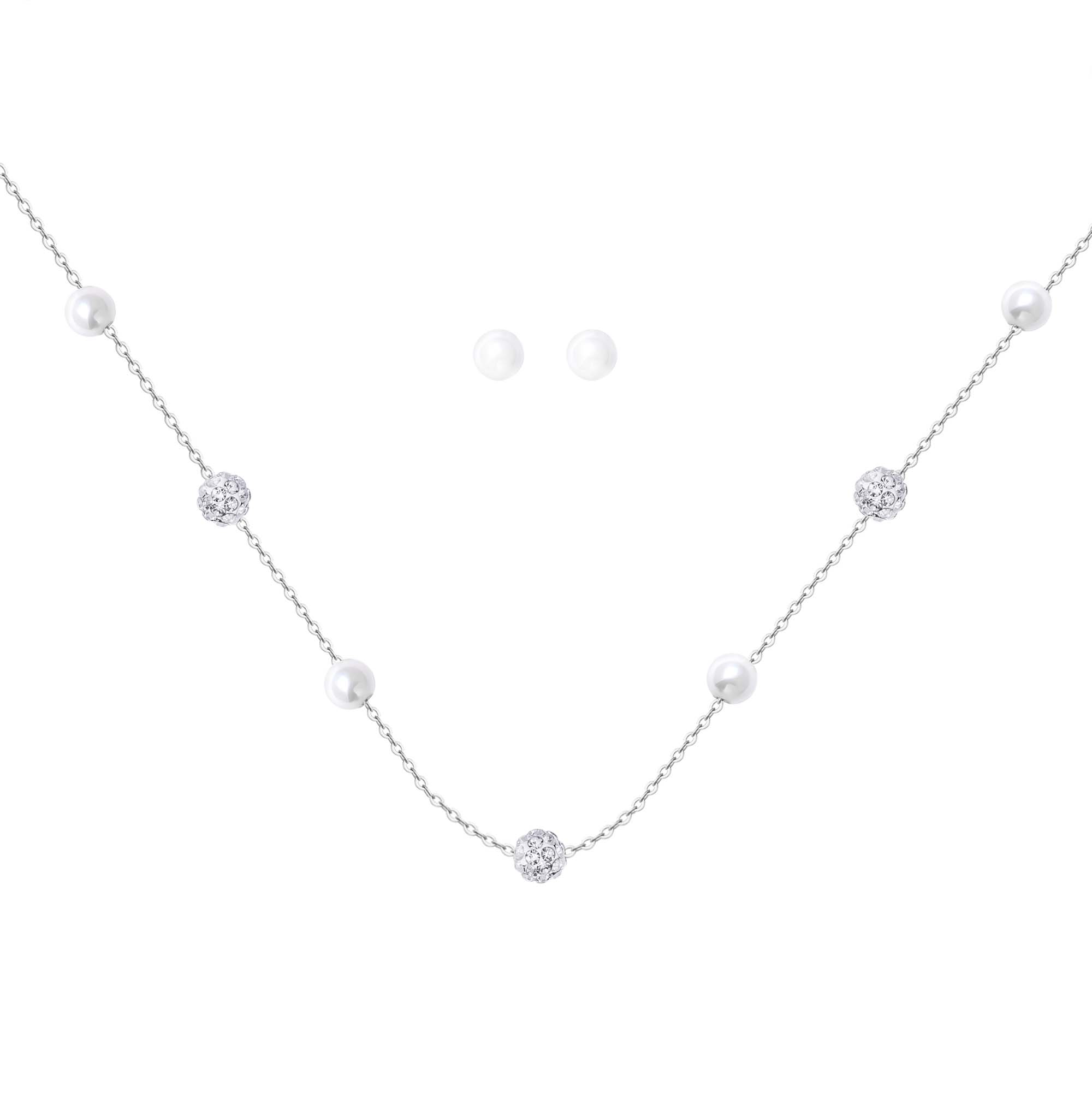 Pearl and Crystals Necklace Set