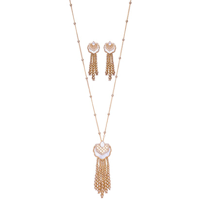 Golden Beads Long Chain Set