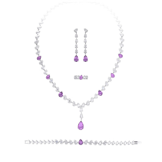 Elegant Baguette Necklace Set