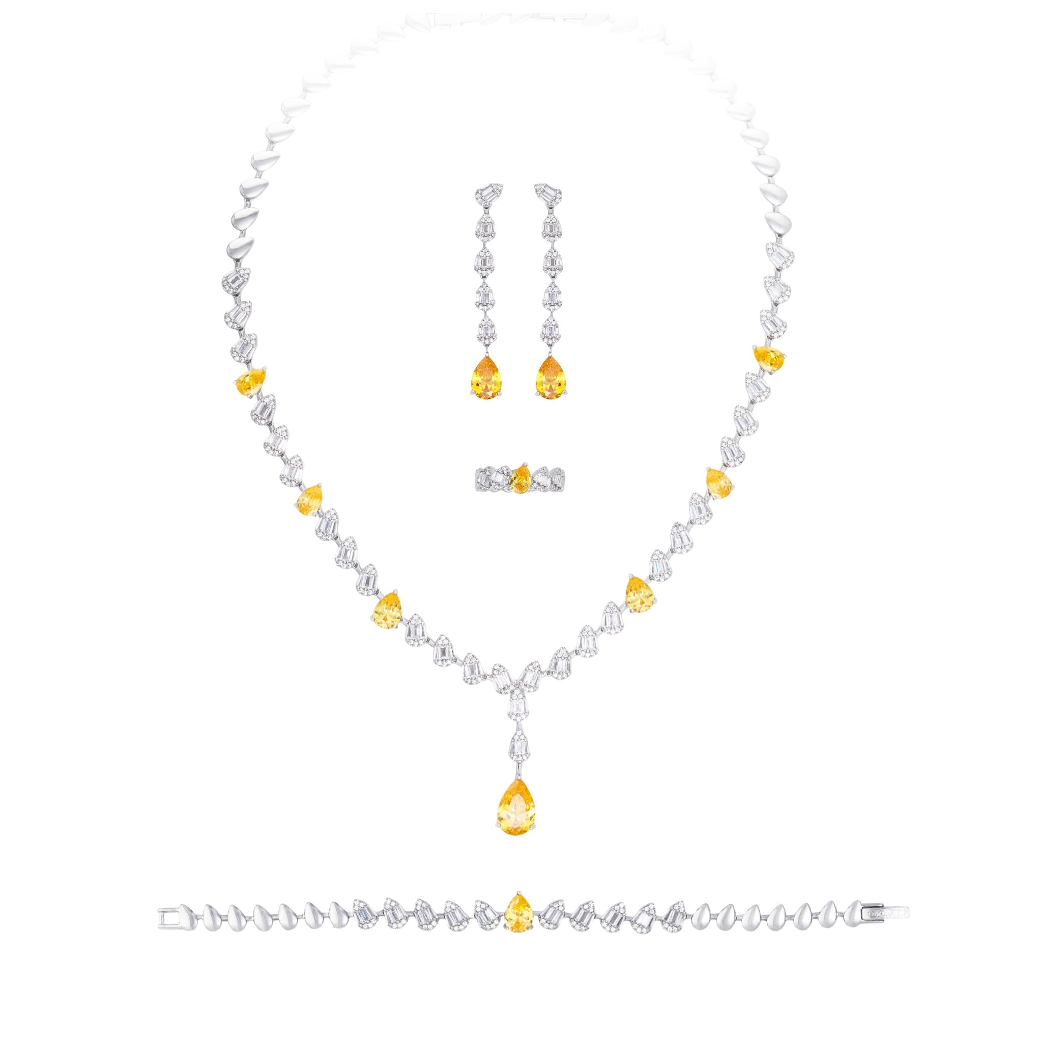 Elegant Baguette Necklace Set