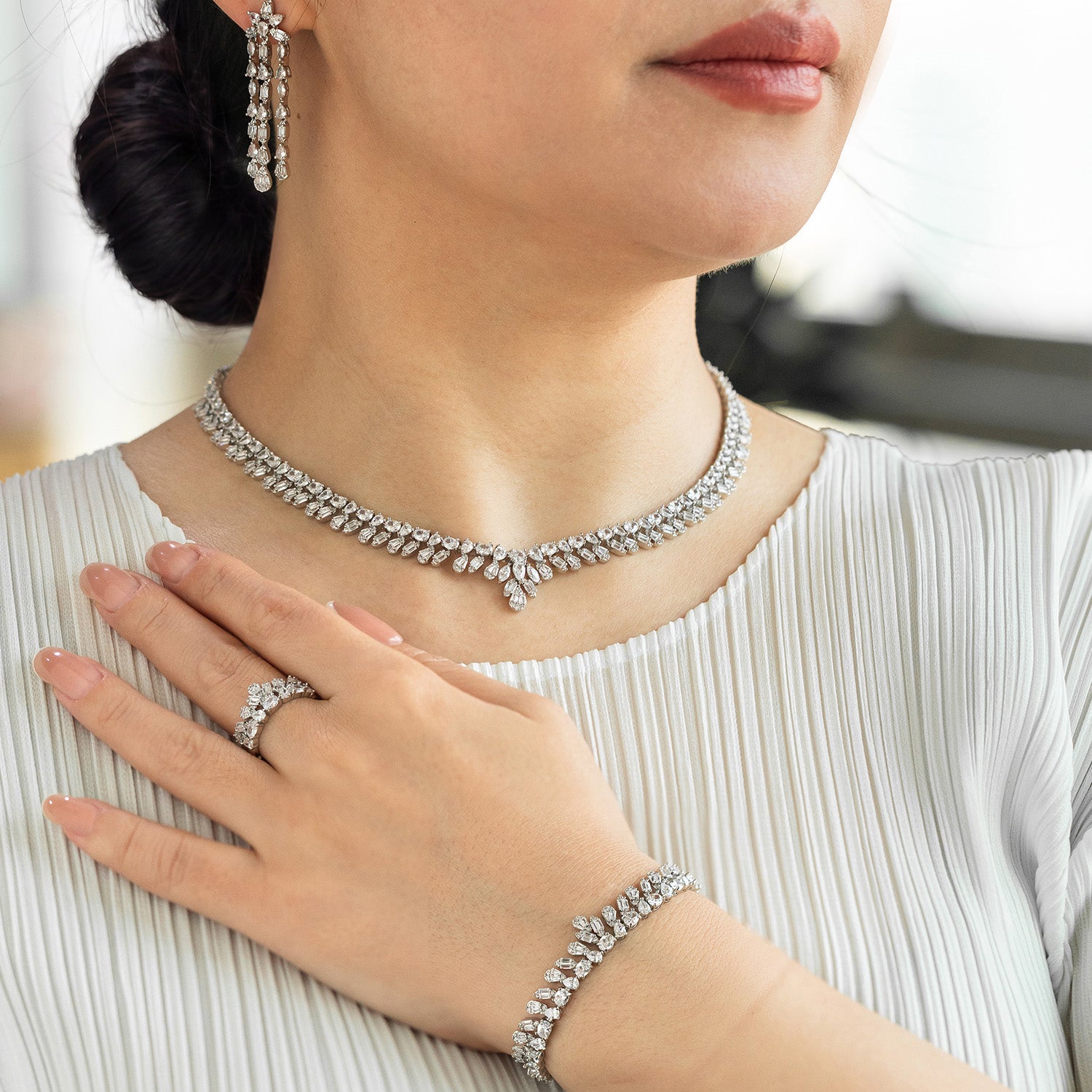 Radiant Drop Necklace Set