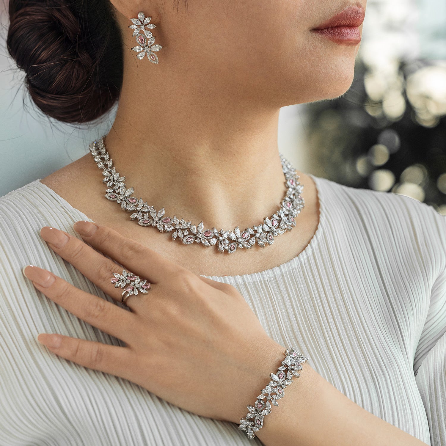 Rose Bloom Necklace Set