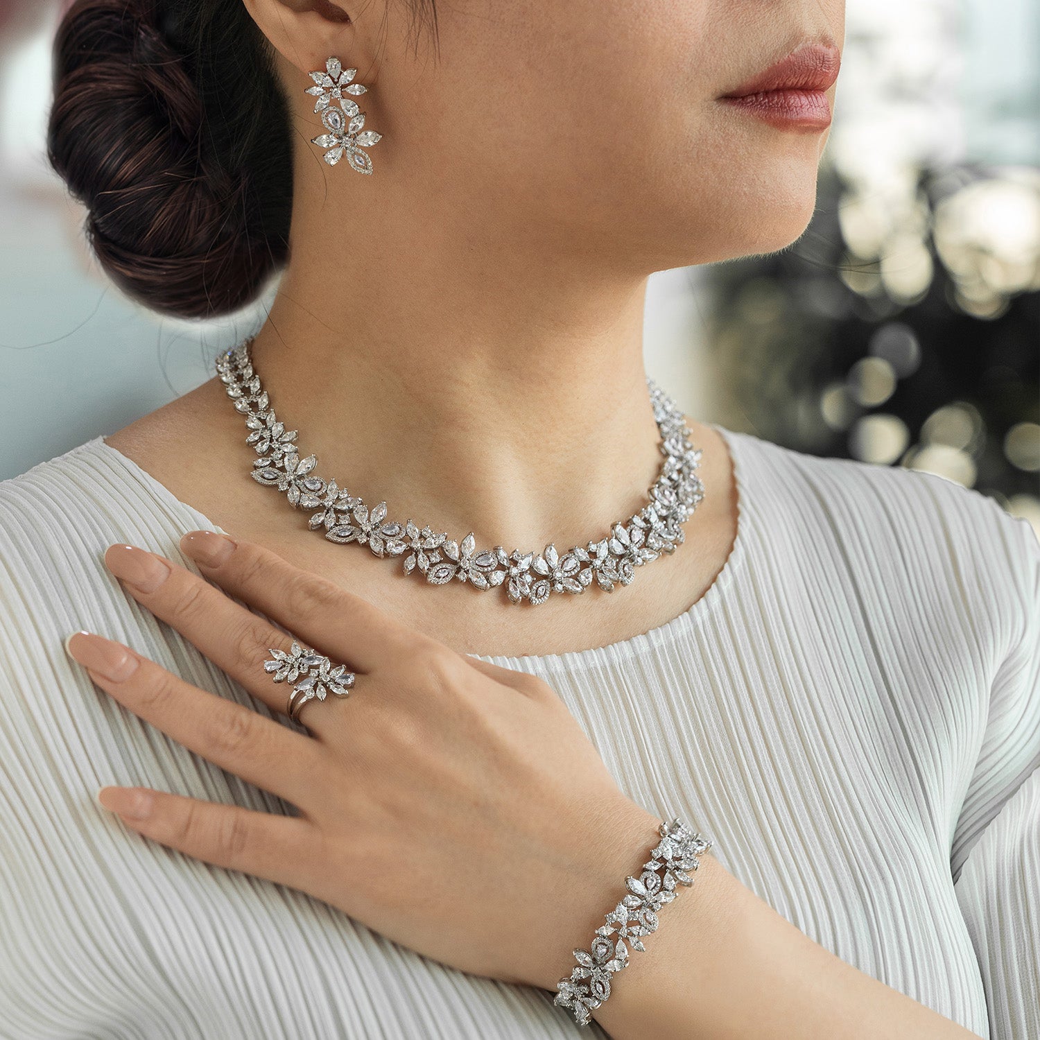 Rose Bloom Necklace Set