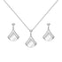 Jewelry set with pendant and earrings on a white background