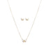 A set of butterfly-themed jewelry including a necklace and earrings with gold plating and clear zircon stones.