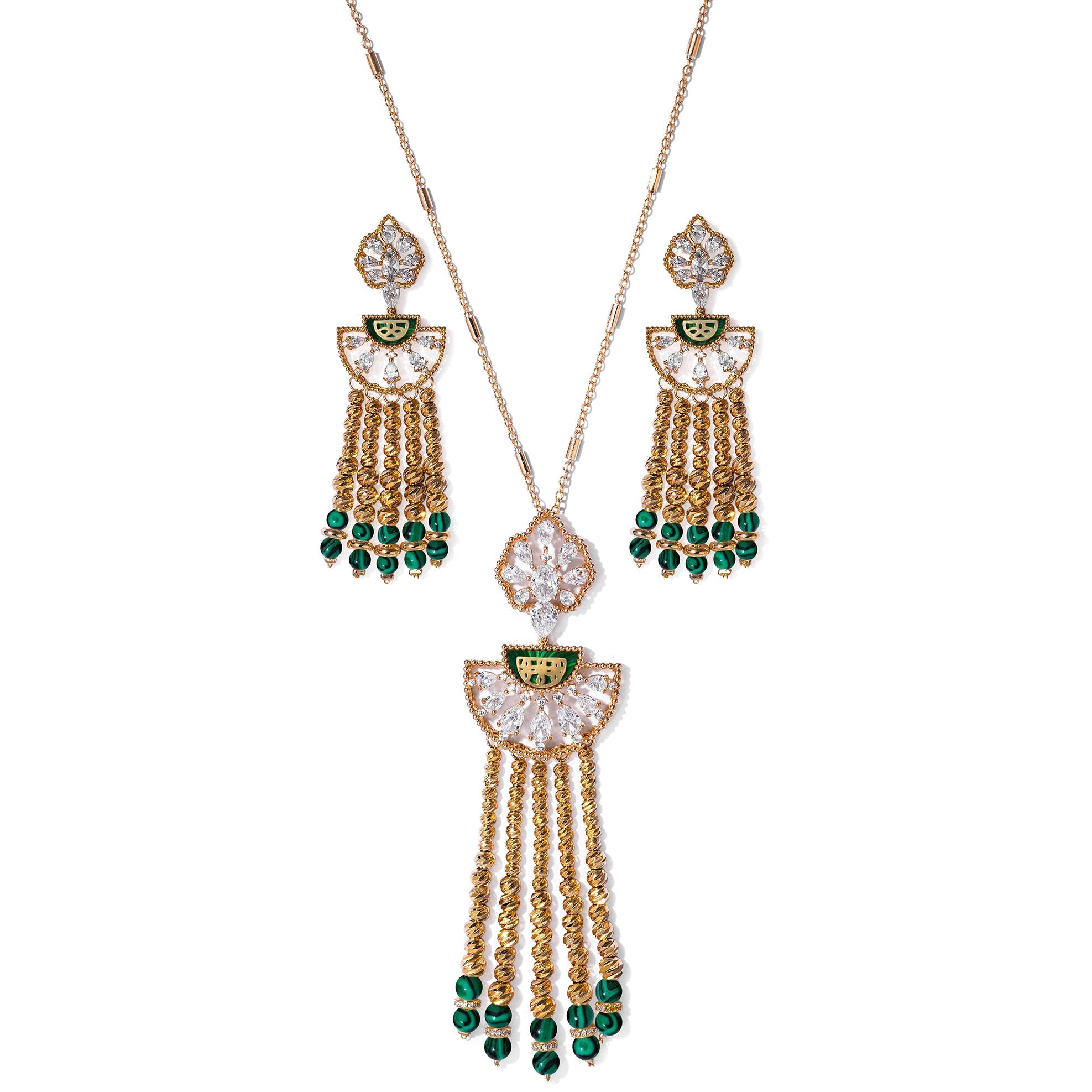 Beaded Opulence Long Chain Set