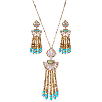 Beaded Opulence Long Chain Set