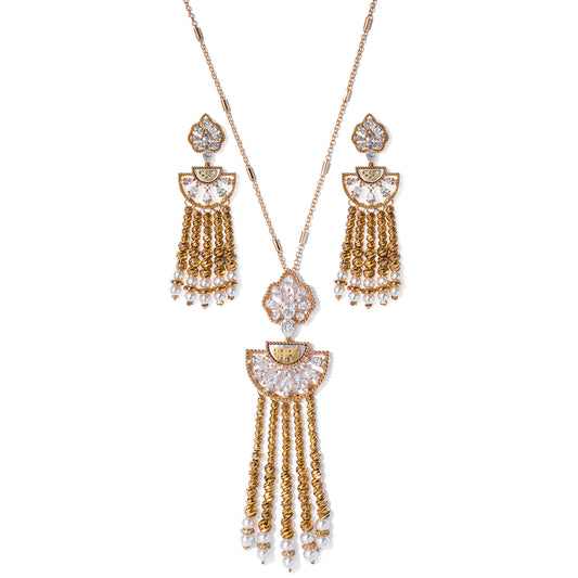 Beaded Opulence Long Chain Set