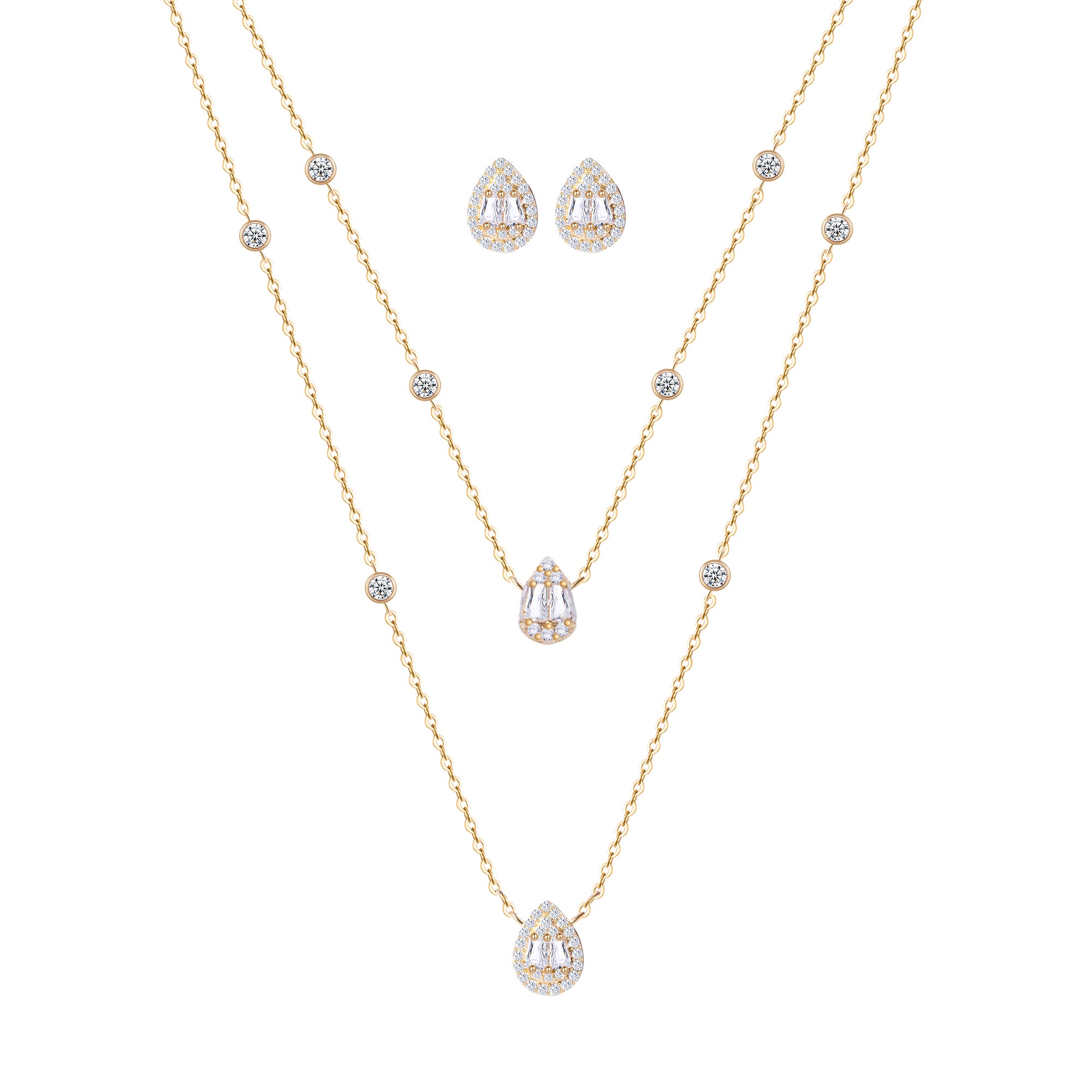 Opulence Baguette Necklace Set