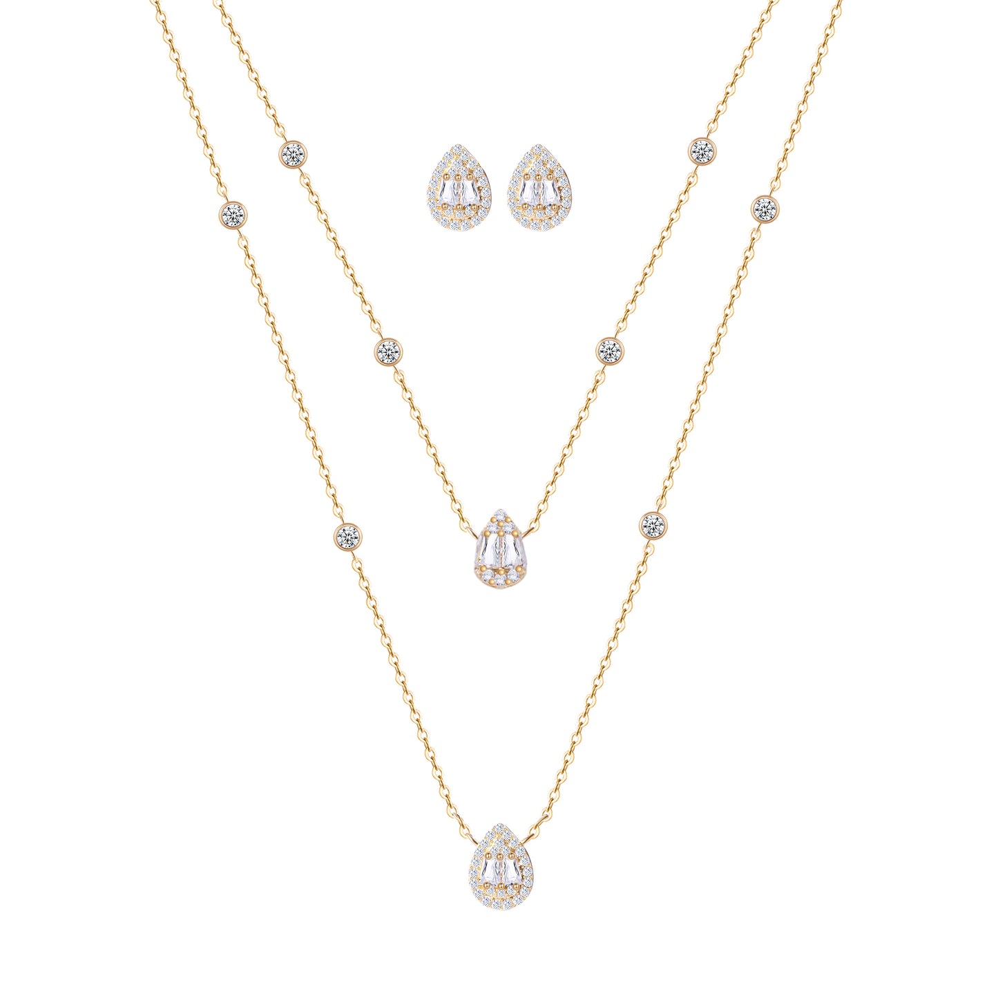 Opulence Baguette Necklace Set