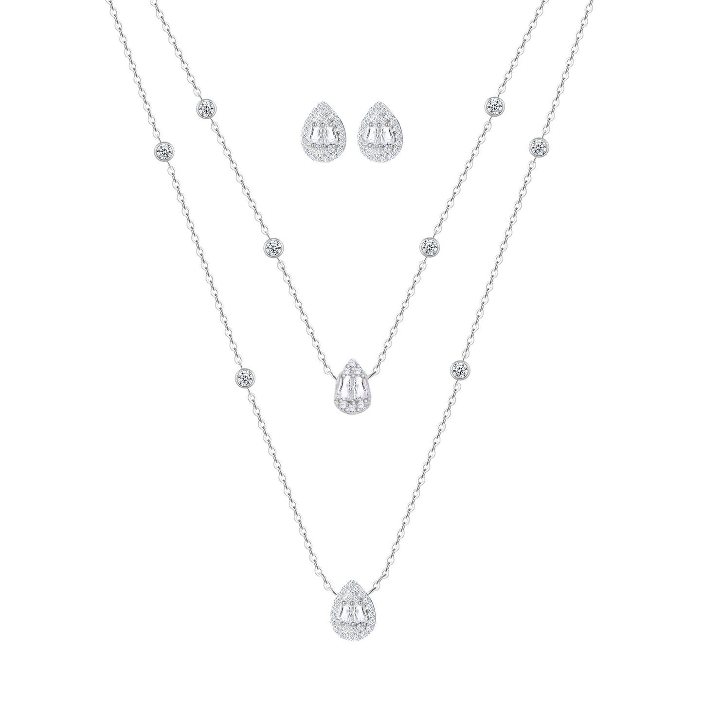 Opulence Baguette Necklace Set