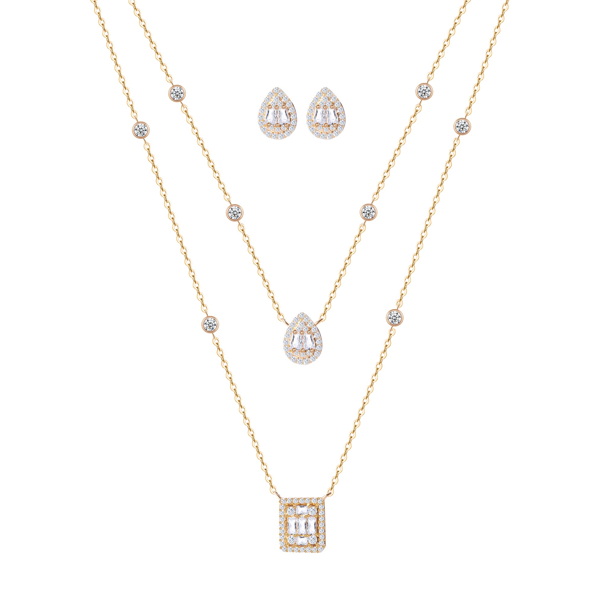 Fancy Baguette Necklace Set