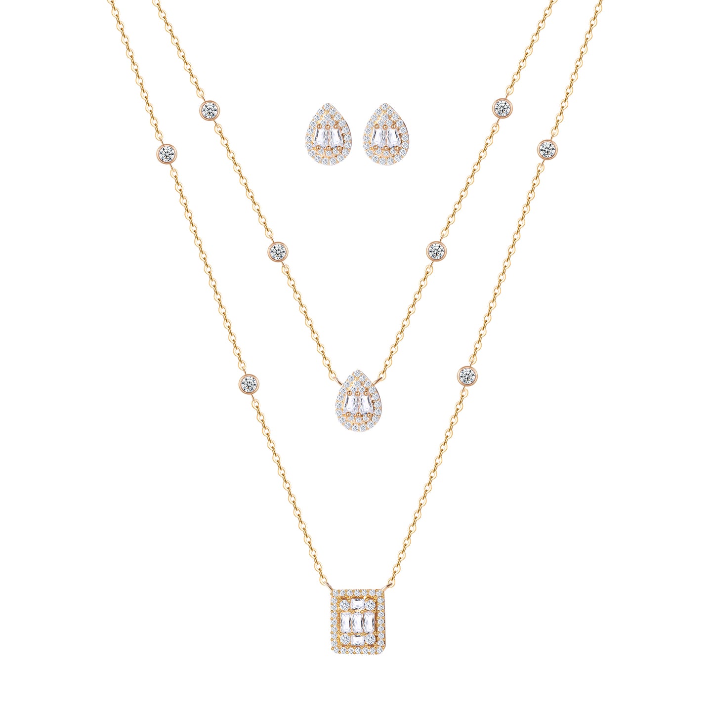 Fancy Baguette Necklace Set