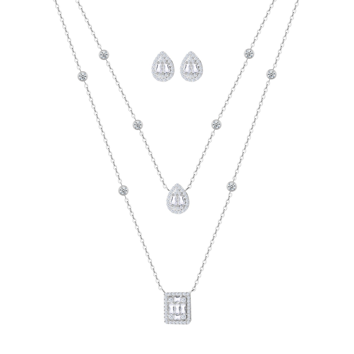 Fancy Baguette Necklace Set