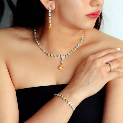 Elegant Baguette Necklace Set